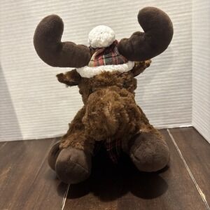 Homerbest‎ Reindeer Plush Toy With Scarf And Hat 12" Brown Red Plaid Christmas